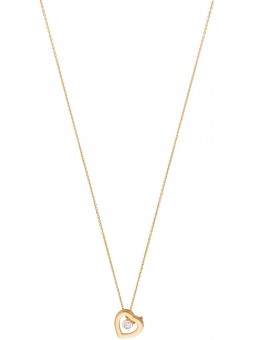 Collier solitaire Oxyde   Coeur   or bicolore 375