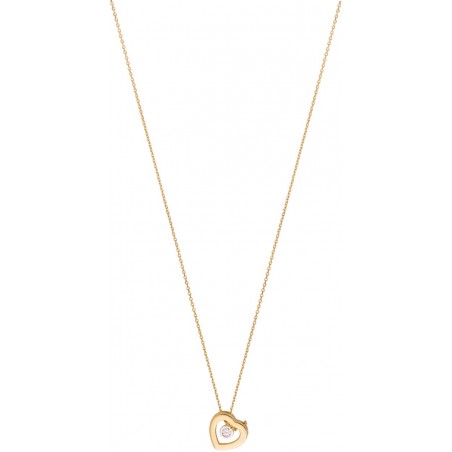 Collier solitaire Oxyde   Coeur   or bicolore 375