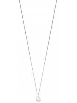 Collier or blanc motif Goutte et solitaire diamant 0,01CT HP1