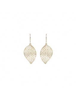 Boucles d'oreilles Feuilles or jaune