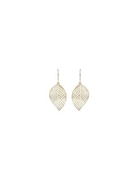 Boucles d'oreilles Feuilles or jaune