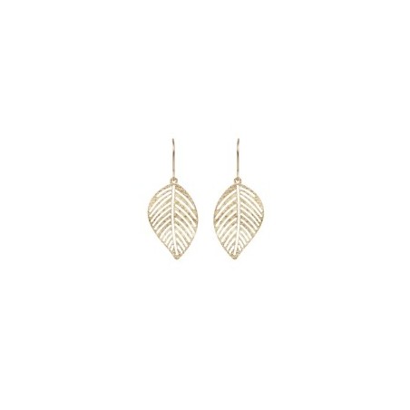 Boucles d'oreilles Feuilles or jaune