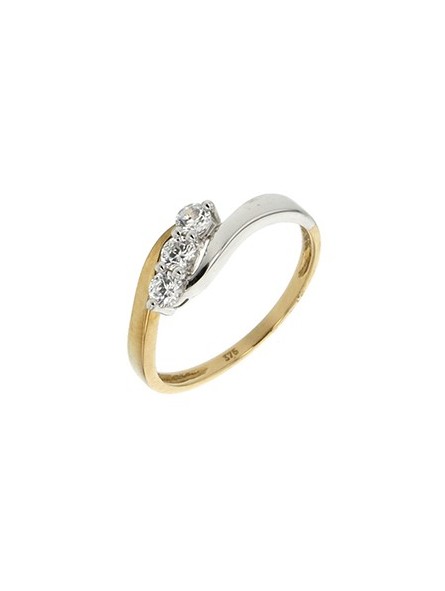 Bague Trilogie bicolore oxyde