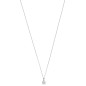 Collier solitaire Oxyde griffes or blanc 375
