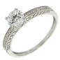 Bague solitaire accompagné Oxyde or blanc