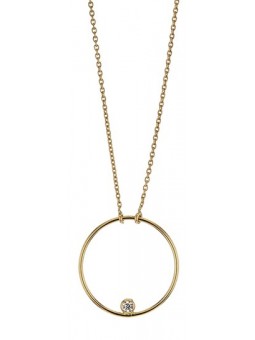 Collier solitaire Oxyde Fantaisie or bicolore 375