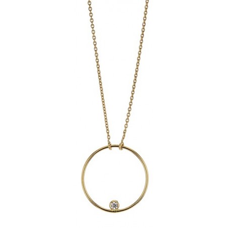 Collier solitaire Oxyde Fantaisie or bicolore 375