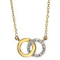 Collier multi diamants 0,04 ct   cercles entrelacés   or bicolore 375