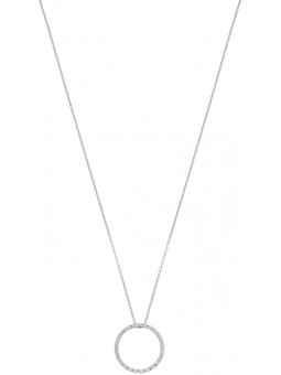 Collier multi diamants 0,1 ct   cercle   or blanc 375