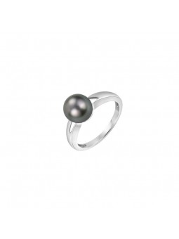 Bague Perle de Tahiti  8-9 mm or blanc 375