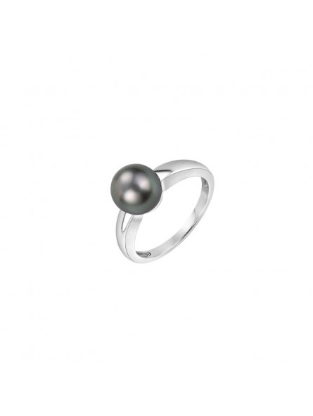 Bague Perle de Tahiti  8-9 mm or blanc 375