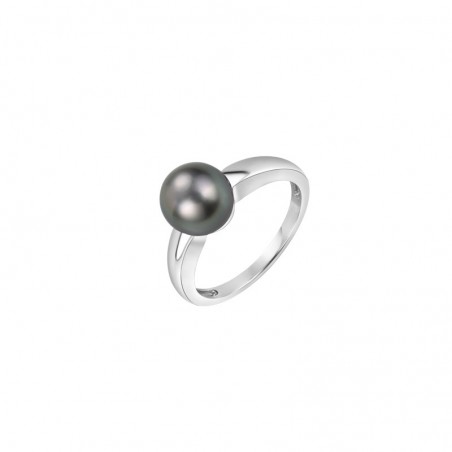 Bague Perle de Tahiti  8-9 mm or blanc 375