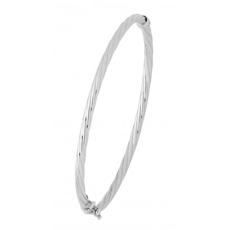 Bracelet Jonc ouvrant fil torsadé 3 mm