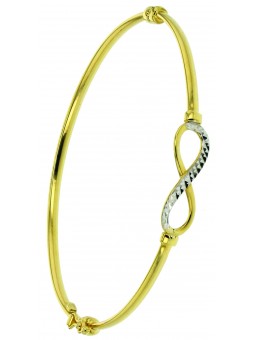 Bracelet Jonc or jaune et blanc