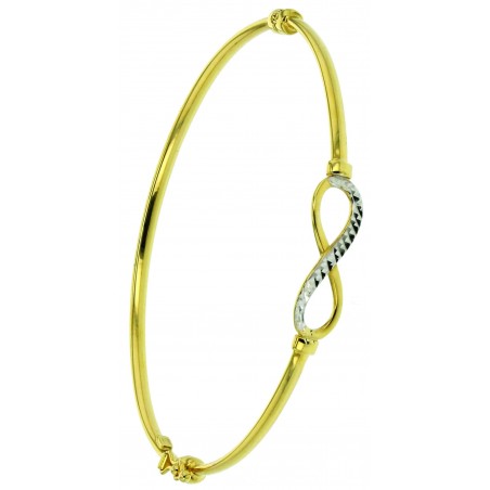 Bracelet Jonc or jaune et blanc
