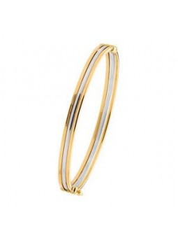 Bracelet Jonc Fantaisie Bicolore 3 Fils carrés soudés