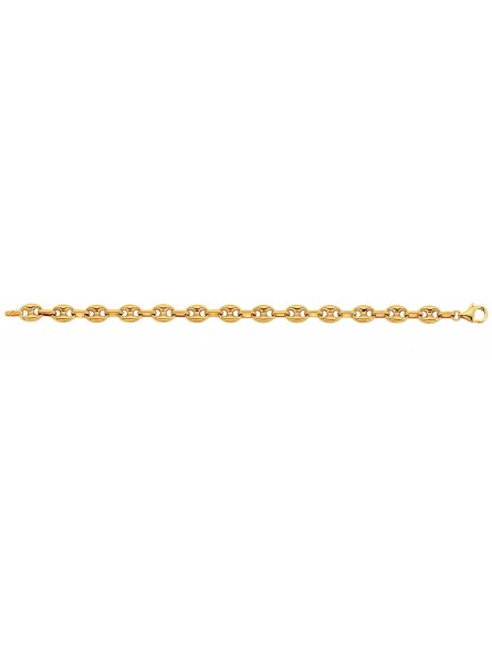 Bracelet Grain de café 7mm or jaune