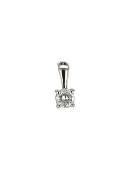 Pendentif Solitaire diamant 0,13 ct or blanc 750