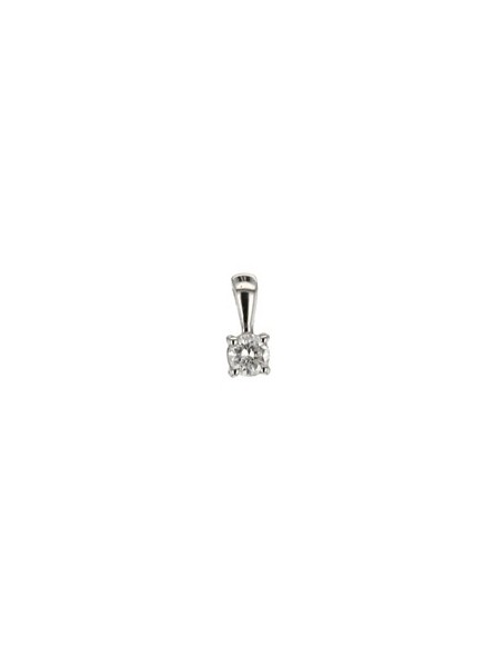Pendentif Solitaire diamant 0,13 ct or blanc 750