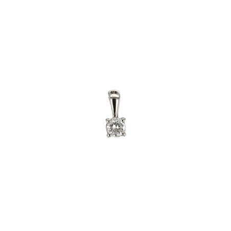 Pendentif Solitaire diamant 0,13 ct or blanc 750