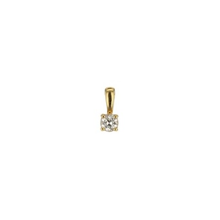 Pendentif Solitaire diamant 0,13 ct or jaune 750