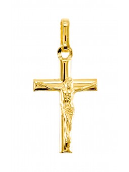 Pendentif Croix Christ or jaune