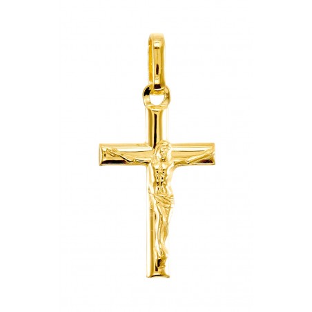 Pendentif Croix Christ or jaune