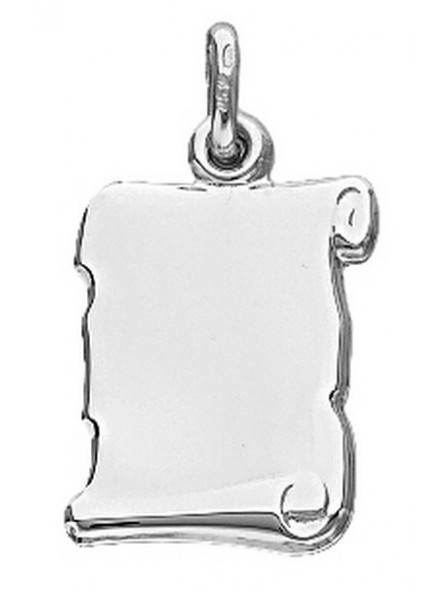 Pendentif plaque Parchemin or blanc