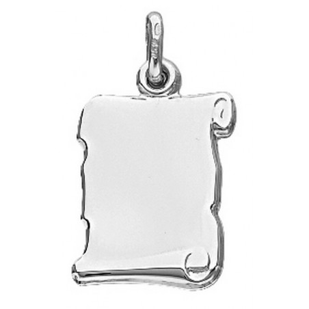 Pendentif plaque Parchemin or blanc