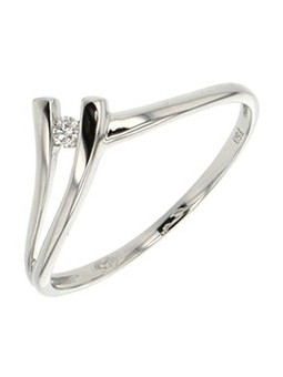 Bague Solitaire diamant 0,04 ct Fantaisie or blanc 750