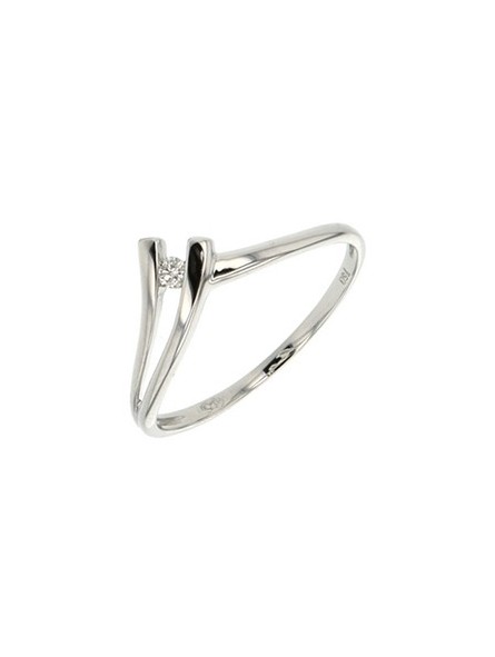 Bague Solitaire diamant 0,04 ct Fantaisie or blanc 750