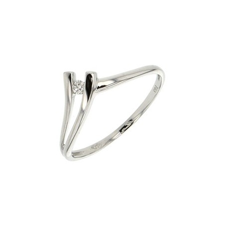 Bague Solitaire diamant 0,04 ct Fantaisie or blanc 750