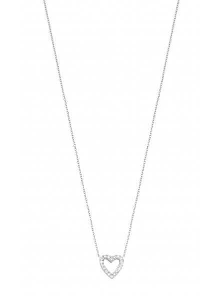 Collier or blanc diamant 0,09 CT HSI