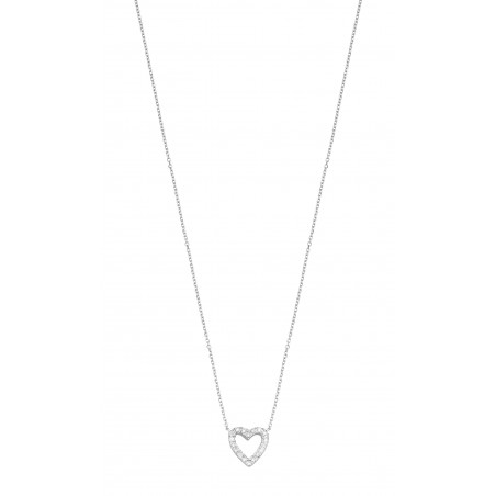 Collier or blanc diamant 0,09 CT HSI