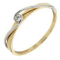 Bague Solitaire diamant 0,07 ct Fantaisie or bicolore 750