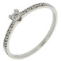 Solitaire accompagné diamants 0,10 ct or blanc 750