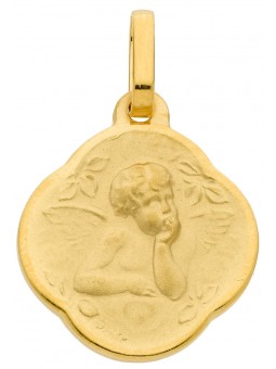 Médaille or jaune motif AngeLOT CACHET FLEUR