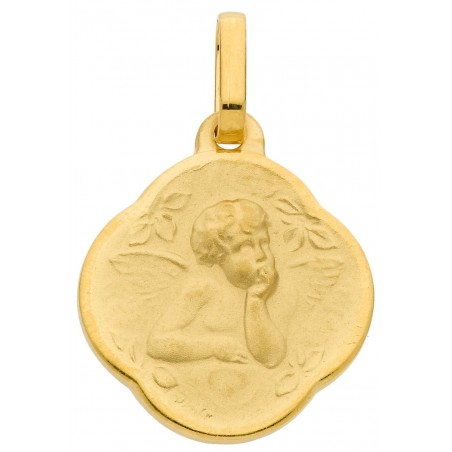 Médaille or jaune motif AngeLOT CACHET FLEUR