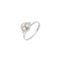 Bague Perle eau douce blanche7.5/8 mm or blanc 750