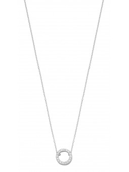 Collier Rond or blanc diamant 0,085 CT