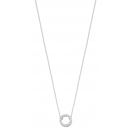 Collier Rond or blanc diamant 0,085 CT