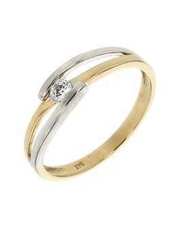 Bague or Bicolore diamantS 0,08 ct