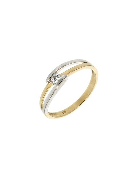 Bague or Bicolore diamantS 0,08 ct