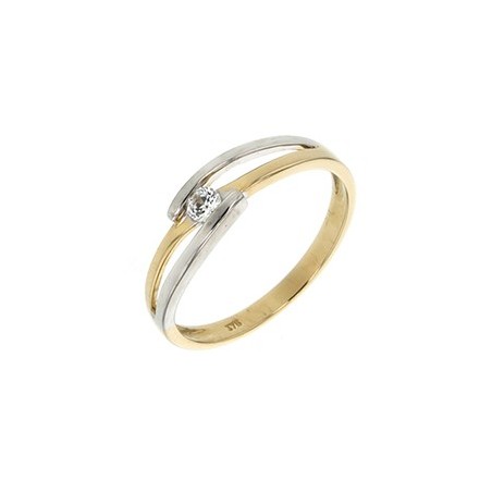 Bague or Bicolore diamantS 0,08 ct