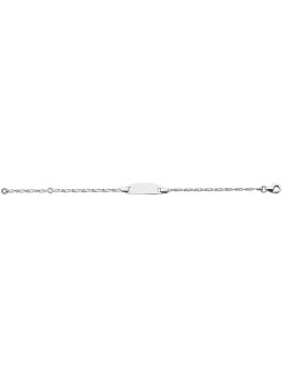 Gourmette Bébé ALT 1/1 Plaqué or blanc