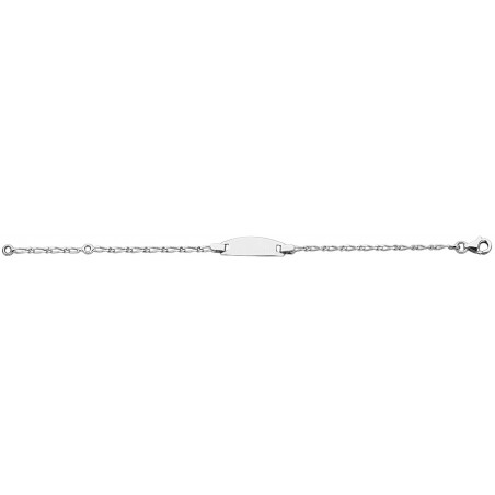 Gourmette Bébé ALT 1/1 Plaqué or blanc