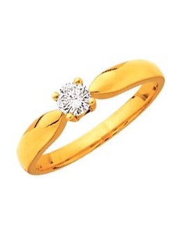 Solitaire griffes diamant 0.10 ct
