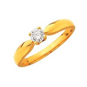 Solitaire griffes diamant 0.10 ct
