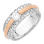 Solitaire diamant central 0,25 CT Pavage 0,55 CT HSI 2 ors