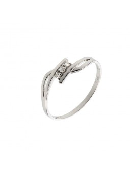 Bague trilogy diamants 0,05 ct or blanc 375